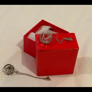 Contemporary sterling silver drop earrings with CZ and quartz